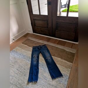 Express Boot Cut Jeans with Raw Hem 8 w/ FREE Boho Shirt
